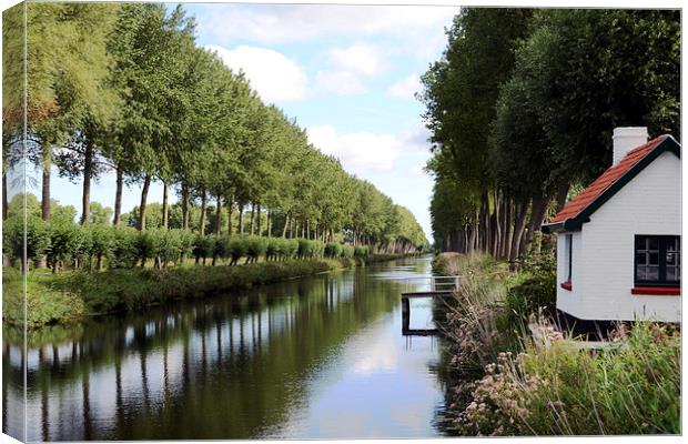 Damme Canal Canvas Print by Carolyn Eaton