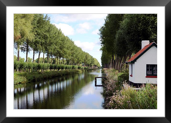 Damme Canal Framed Mounted Print by Carolyn Eaton