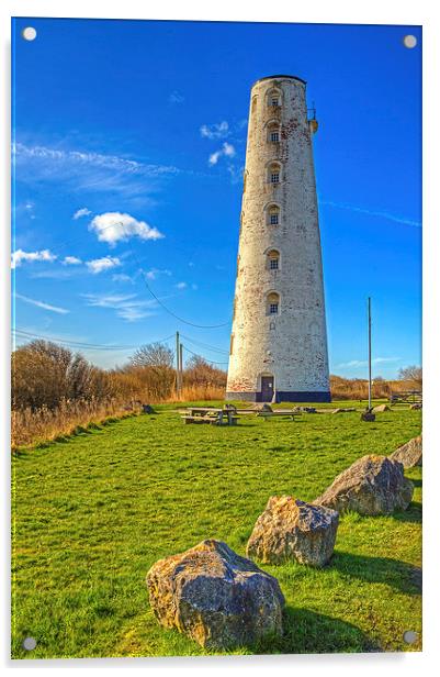 Leasowe Lighthouse Acrylic by Pete Lawless