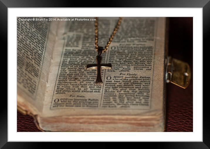 Cross and prayer book Framed Mounted Print by Brian Fry