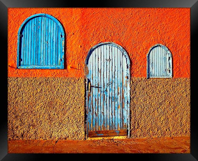Moroccon Street Scene Framed Print by Spenser Davies