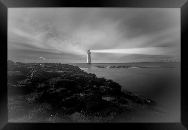 Perch Rock Lighthouse Framed Print by raymond mcbride