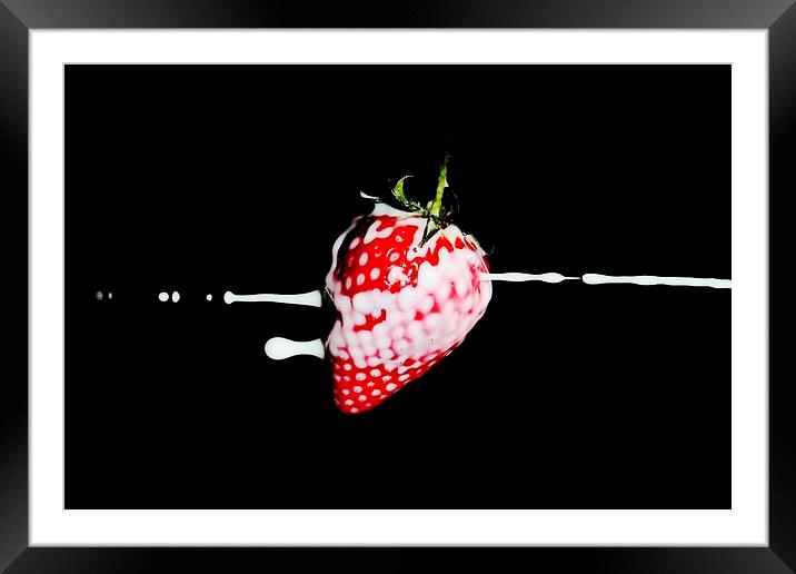Strawberry and Cream Framed Mounted Print by Richard Cruttwell