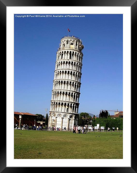The Leaning Tower at Pisa Framed Mounted Print by Paul Williams