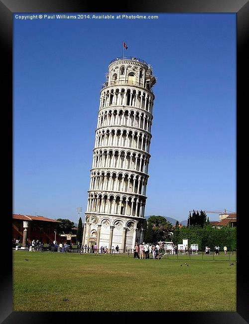 The Leaning Tower at Pisa Framed Print by Paul Williams