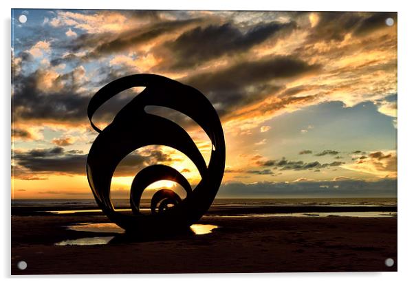 Marys Shell At Sunset Acrylic by Gary Kenyon