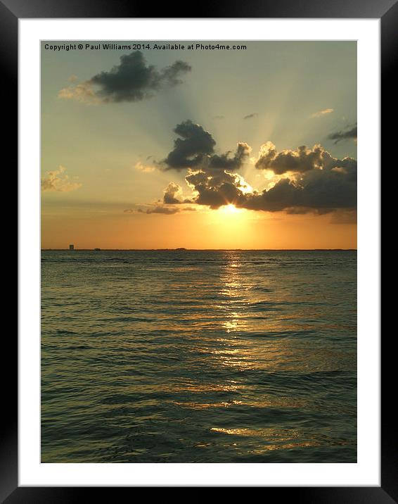 Caribbean Sunset Framed Mounted Print by Paul Williams