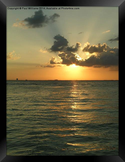 Caribbean Sunset Framed Print by Paul Williams