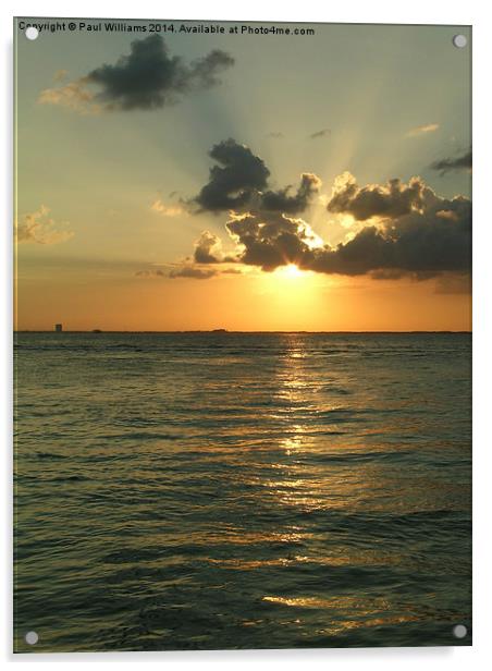 Caribbean Sunset Acrylic by Paul Williams