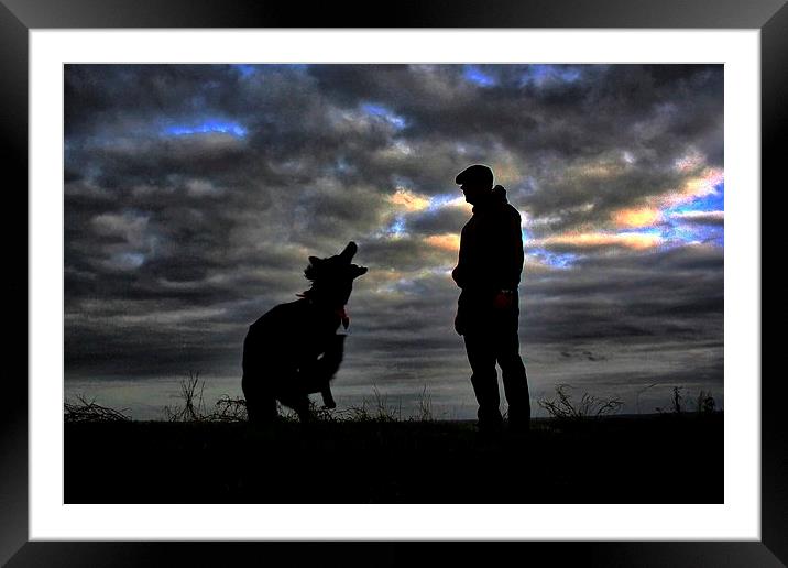 Man and Dog Framed Mounted Print by Richard Cruttwell