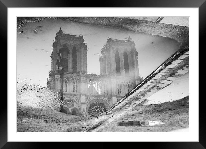 Notre Dame Reflection Framed Mounted Print by Richard Cruttwell