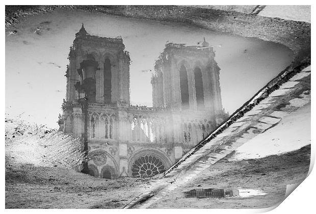 Notre Dame Reflection Print by Richard Cruttwell