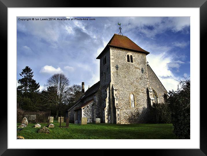 Aldworth Parish Church Framed Mounted Print by Ian Lewis