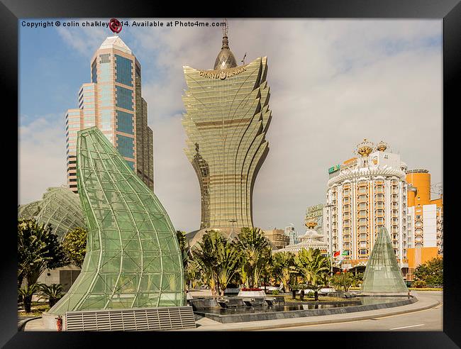 Grand Lisboa Hotel Framed Print by colin chalkley