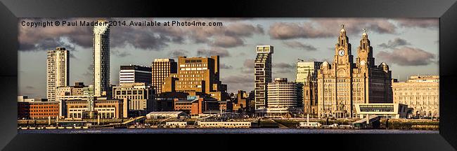 Liverpool skyline at sunset Framed Print by Paul Madden