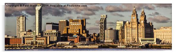 Liverpool skyline at sunset Acrylic by Paul Madden