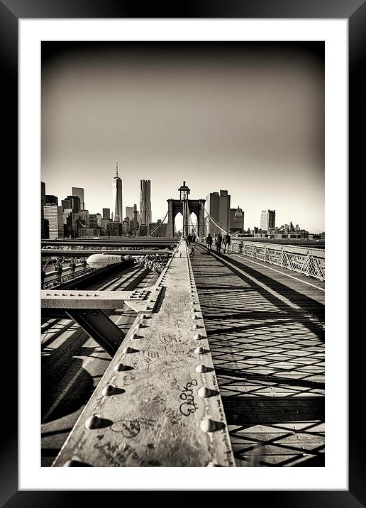 Brooklyn Bridge Framed Mounted Print by Kevin Ainslie