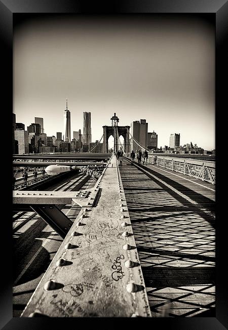 Brooklyn Bridge Framed Print by Kevin Ainslie