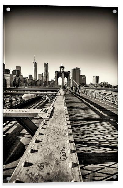 Brooklyn Bridge Acrylic by Kevin Ainslie