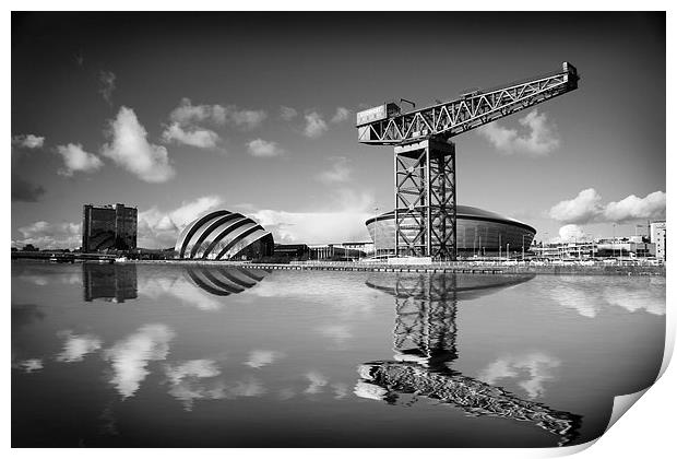 Glasgows Majestic River Reflections Print by Les McLuckie
