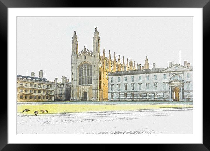 Kings College, Cambridge Framed Mounted Print by Keith Douglas