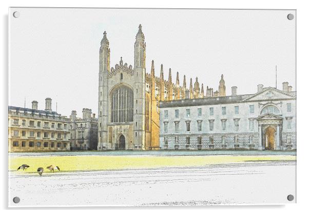 Kings College, Cambridge Acrylic by Keith Douglas
