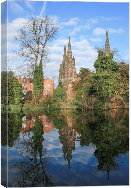 Lichfield Cathedral Canvas Print by Diane Griffiths