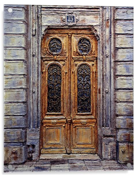 Parisian Door No. 15 Acrylic by Joey Agbayani