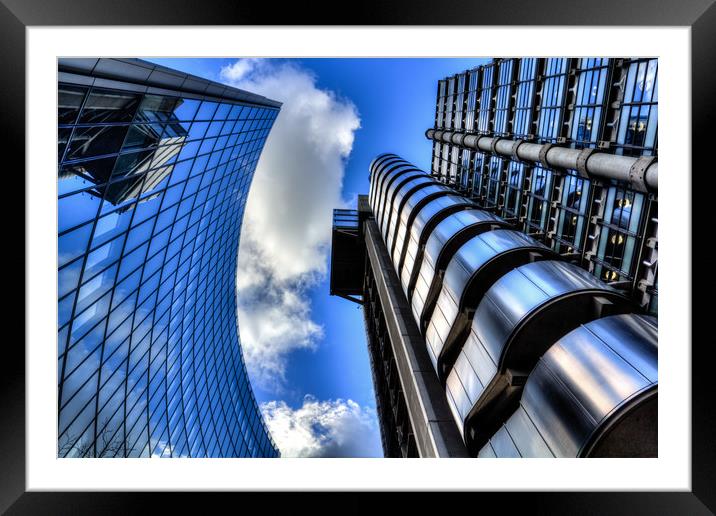 Willis Group and Lloyds of London Framed Mounted Print by David Pyatt