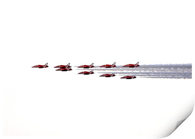 Red Arrows 2014 Print by Claire Hartley