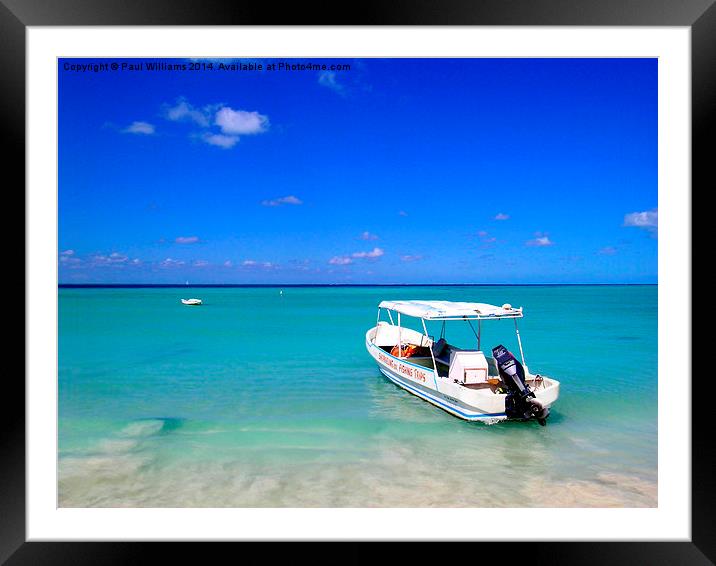 Boat on the Caribbean Framed Mounted Print by Paul Williams