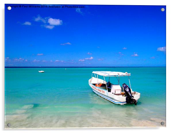 Boat on the Caribbean Acrylic by Paul Williams