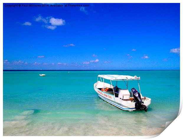 Boat on the Caribbean Print by Paul Williams