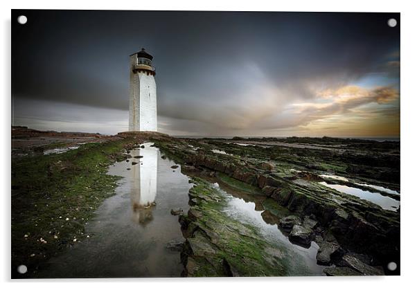 Southerness Lighthouse Acrylic by Grant Glendinning