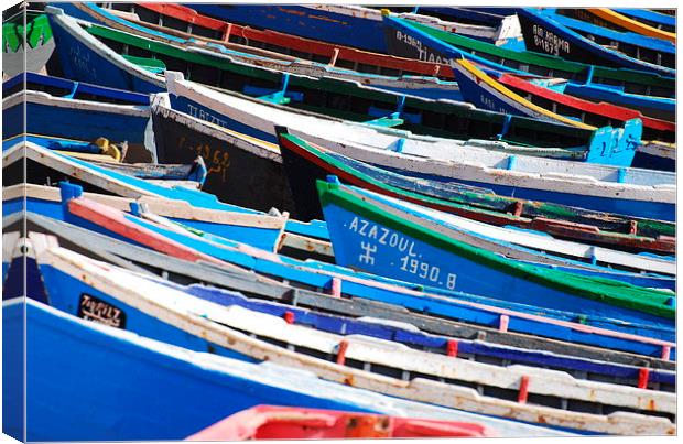 Moroccon Fishing Boats Canvas Print by Spenser Davies