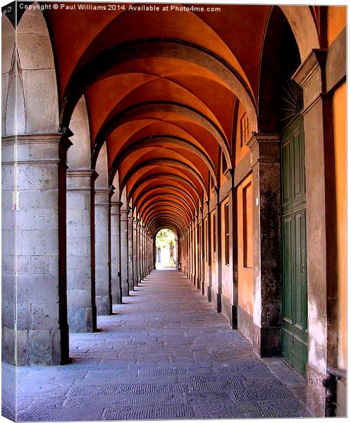 Archways in Bologna Canvas Print by Paul Williams