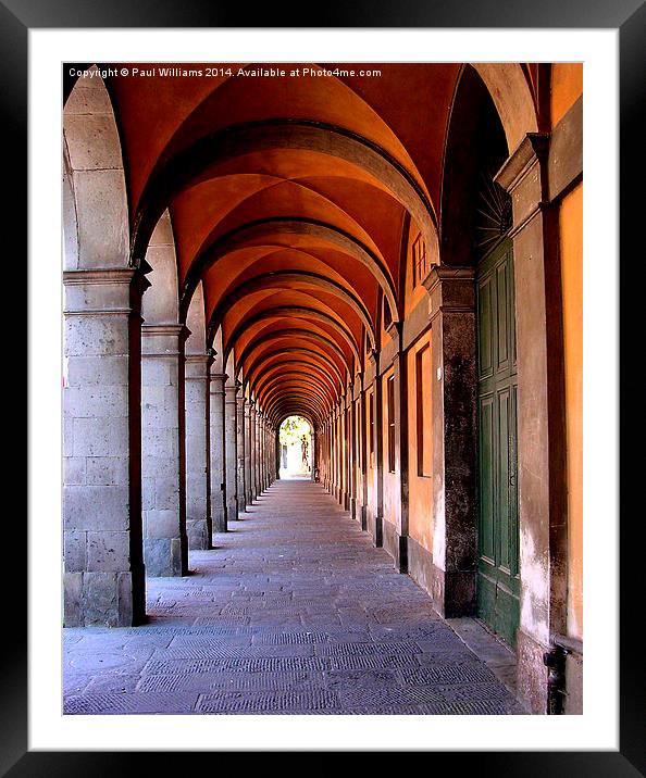 Archways in Bologna Framed Mounted Print by Paul Williams