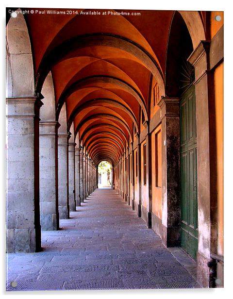 Archways in Bologna Acrylic by Paul Williams