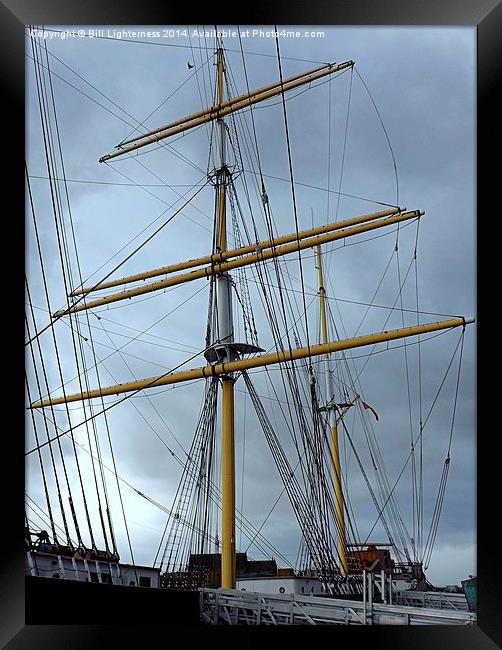 Mast and Rigging , Cloudy Day Framed Print by Bill Lighterness