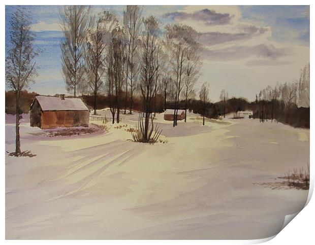 Snow In Solbrinken Print by Martin Howard