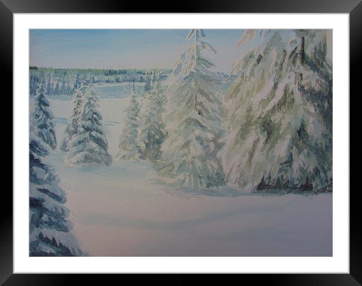 Winter In Gyllbergen Framed Mounted Print by Martin Howard