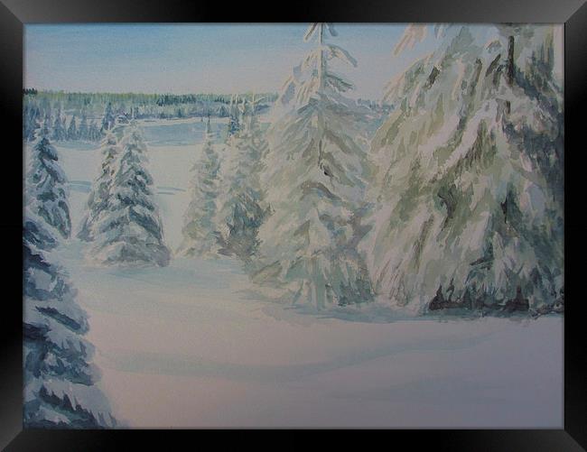Winter In Gyllbergen Framed Print by Martin Howard