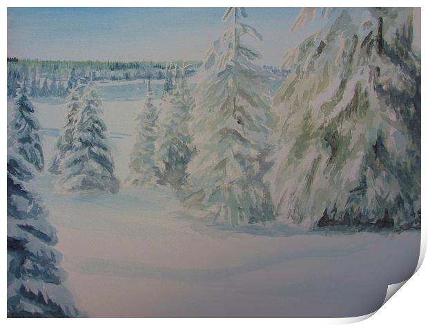 Winter In Gyllbergen Print by Martin Howard