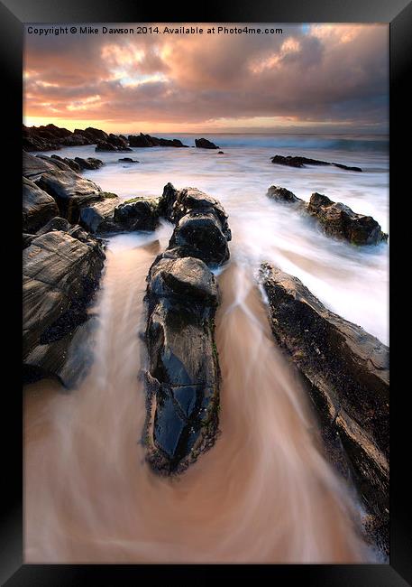 Splitting the Rocks Framed Print by Mike Dawson