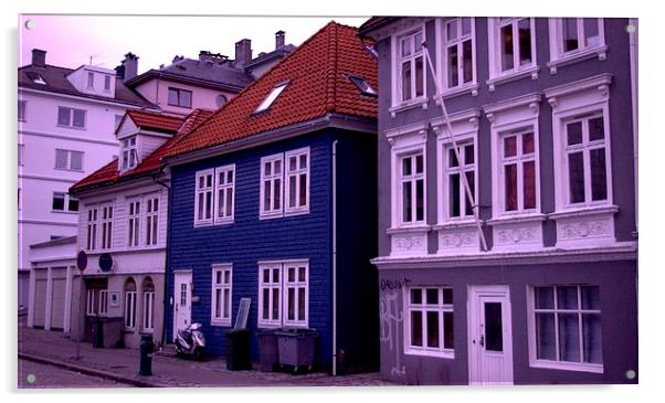 Bin day in Bergen Acrylic by John Boekee