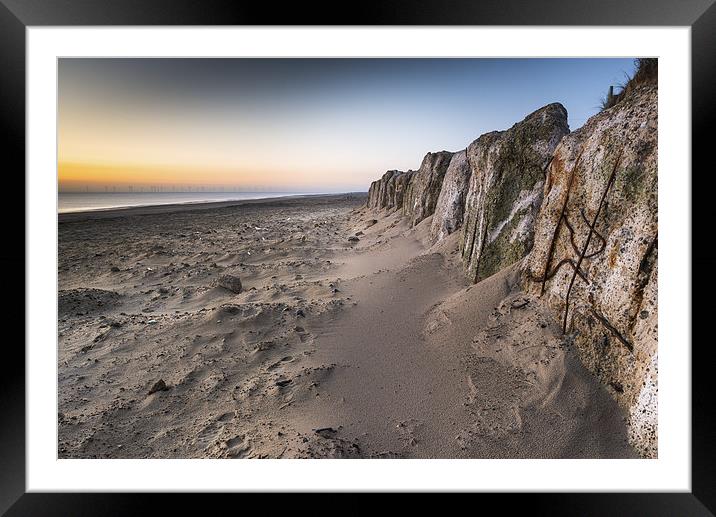 Sea Defences at Hemsby Framed Mounted Print by Stephen Mole