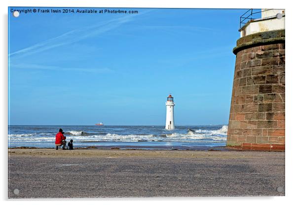 Perch Rock Lighthouse and Fort Perch Rock Acrylic by Frank Irwin