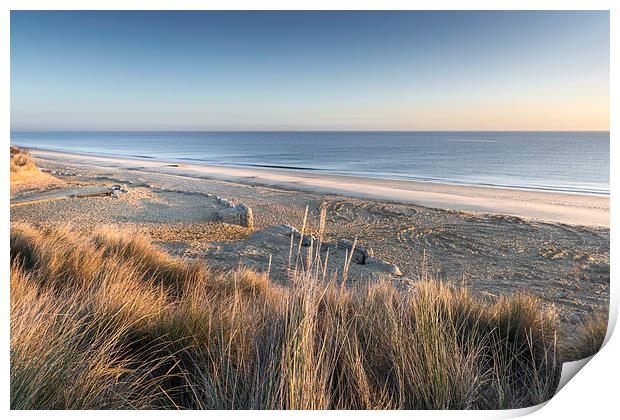 Hemsby Beach from the Dunes Print by Stephen Mole