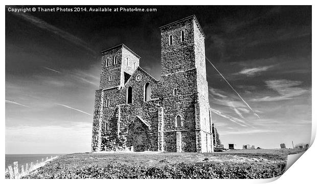 Reclver towers in mono Print by Thanet Photos