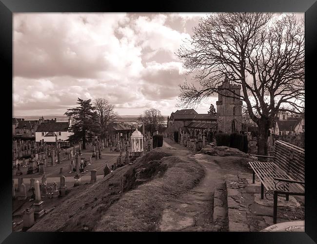 church yard Framed Print by jim huntsman